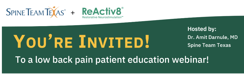 ReActiv8 and low back pain webinar