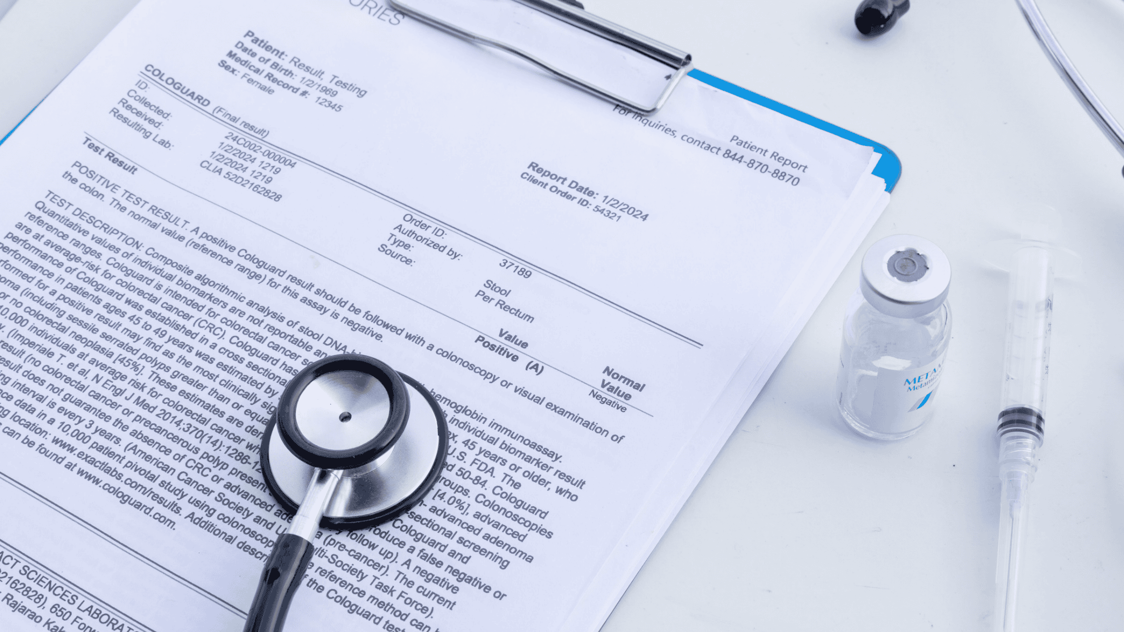 medical results and paperwork